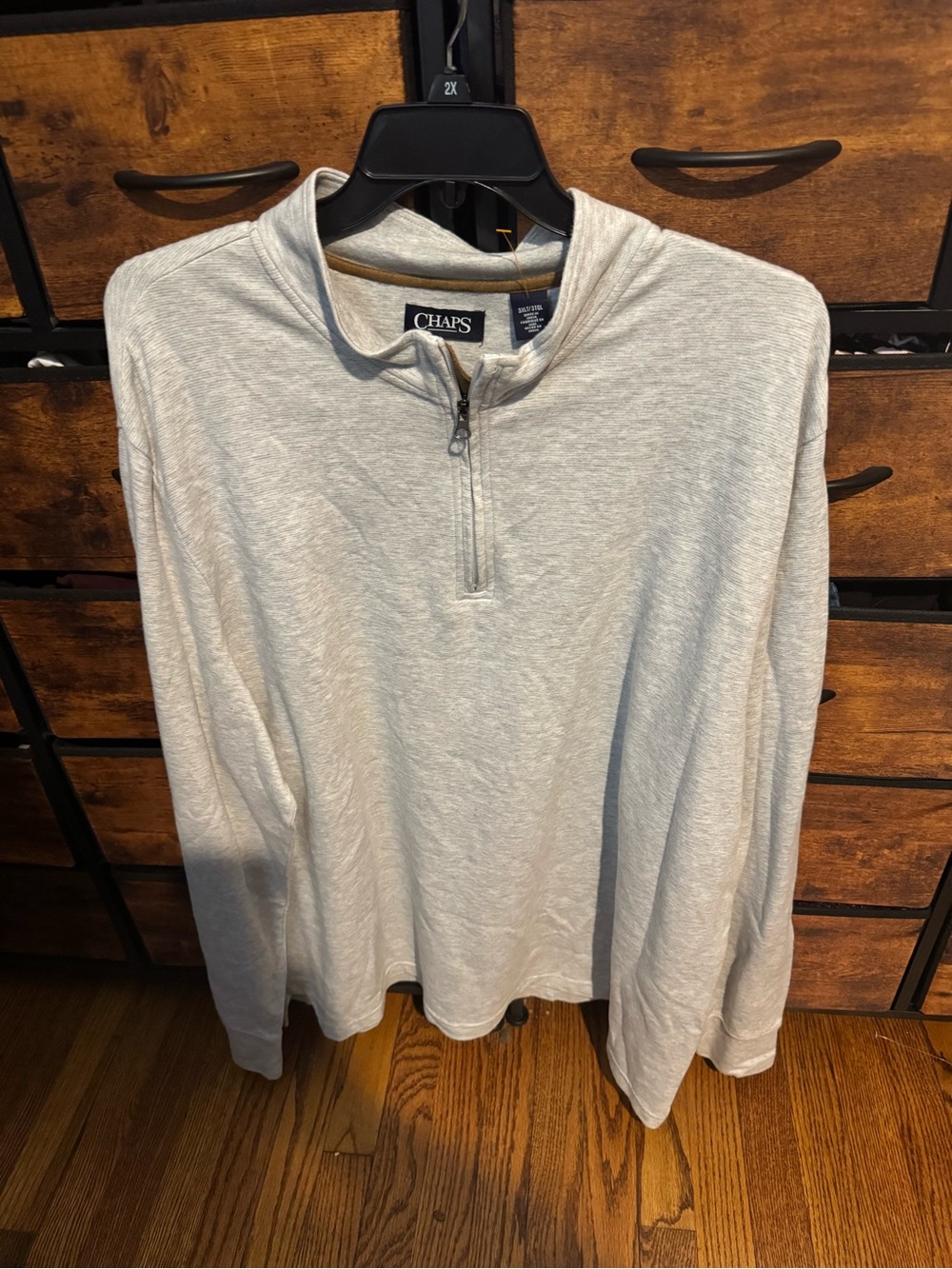 Chaps Heather Gray Quarter Zip Pullover Mens 3XLT